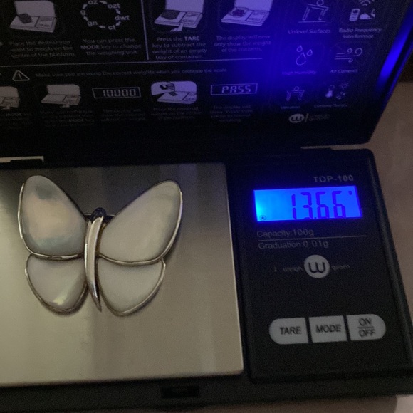 VTG Sterling/MOP Butterfly Signed E.Pearl - Picture 5 of 5